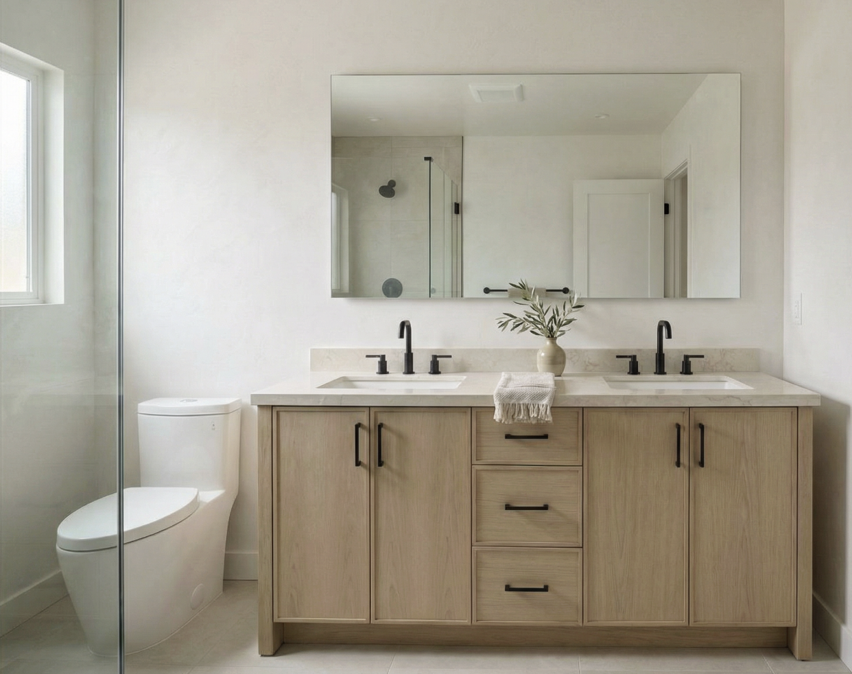 Custom home remodel kitchen with wood cabinetry and modern finishes in Los Angeles — YBL Design & Build